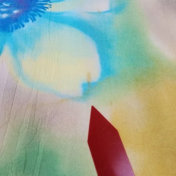 Vintage Jams World Dress Womens Medium Colorful Ivory Flower Sleeveless USA Made - Picture 12 of 16